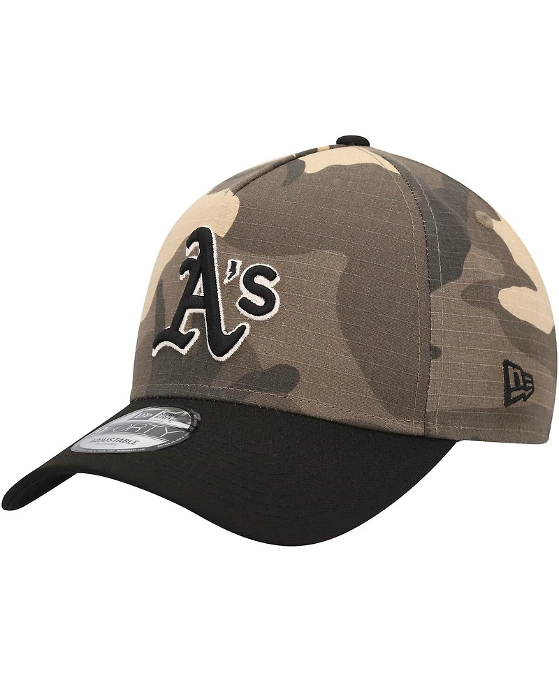 Men's New Era Oakland Athletics Camo Crown A-Frame 9FORTY Adjustable Hat