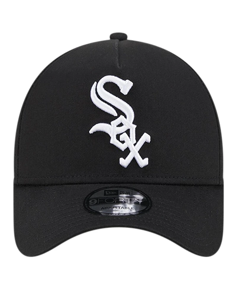 Men's New Era Black Chicago White Sox Team Color A-Frame 9FORTY Adjustable Hat