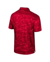 Men's Colosseum Red Utah Utes Daly Print Polo Shirt