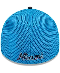 Men's New Era Black Miami Marlins Neo 39THIRTY Flex Hat