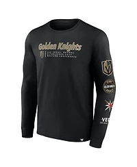 Men's Fanatics Black Vegas Golden Knights Strike the Goal Long Sleeve T-shirt