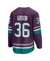 Men's Fanatics John Gibson Purple Anaheim Ducks 30th Anniversary Premier Breakaway Jersey