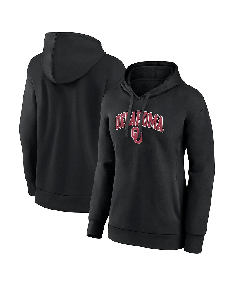 Women's Fanatics Black Oklahoma Sooners Evergreen Campus Pullover Hoodie