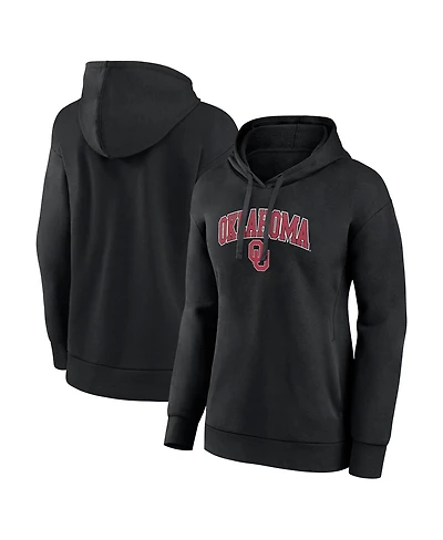 Women's Fanatics Black Oklahoma Sooners Evergreen Campus Pullover Hoodie