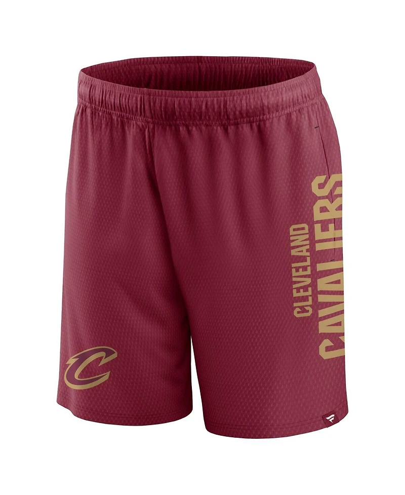 Men's Fanatics Wine Cleveland Cavaliers Post Up Mesh Shorts