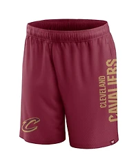 Men's Fanatics Wine Cleveland Cavaliers Post Up Mesh Shorts