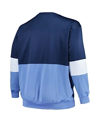 Men's Fanatics Navy, Light Blue Memphis Grizzlies Big and Tall Split Pullover Sweatshirt