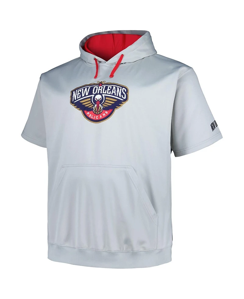 Men's Fanatics Silver New Orleans Pelicans Big and Tall Logo Pullover Hoodie