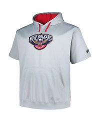 Men's Fanatics Silver New Orleans Pelicans Big and Tall Logo Pullover Hoodie