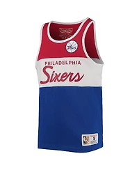 Big Boys and Girls Mitchell & Ness Royal, Red Philadelphia 76ers Hardwood Classics Special Script Tank Top