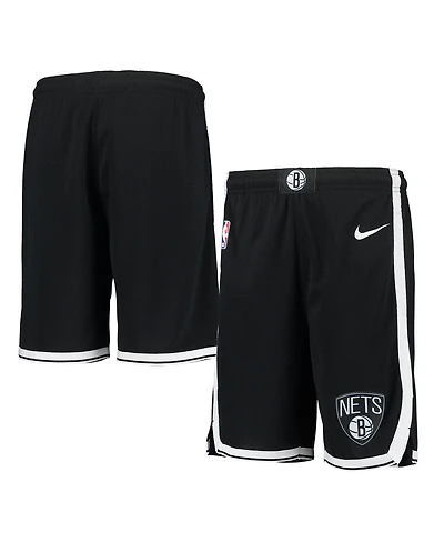 Big Boys and Girls Nike Black Brooklyn Nets 2020/21 Swingman Performance Shorts - Icon Edition