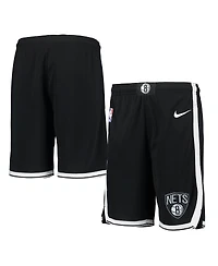 Big Boys and Girls Nike Black Brooklyn Nets 2020/21 Swingman Performance Shorts - Icon Edition