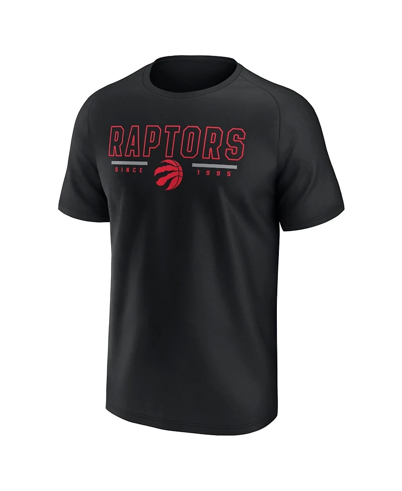 Men's Fanatics Black Toronto Raptors Raglan T-shirt