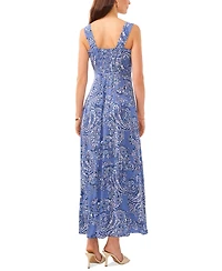 Vince Camuto Women's Paisley-Print Square-Neck Smocked-Back Sleeveless Maxi Dress