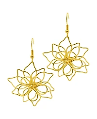 Adornia 14K Gold-Plated Wire Flower Earrings