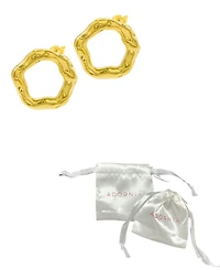Adornia Tarnish Resistant 14K Gold-Plated Hammered Open Circle Earrings