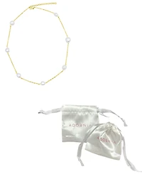 Adornia Tarnish Resistant 14K Gold-Plated Adjustable Station Cultured Freshwater Pearl Necklace