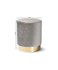 Baxton Studio Chaela Contemporary Glam and Luxe Velvet Fabric Upholstered and Finished Metal Ottoman