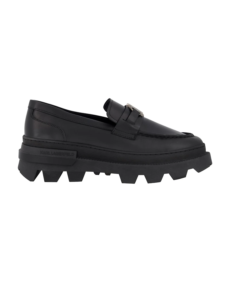 Karl Lagerfeld Paris Men's White Label Leather Lug Sole Loafers