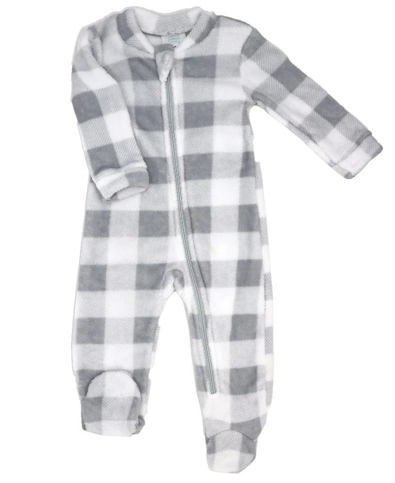 Baby Mode Baby Boys or Baby Girls Fleece Zippered Footies, Pack of 2