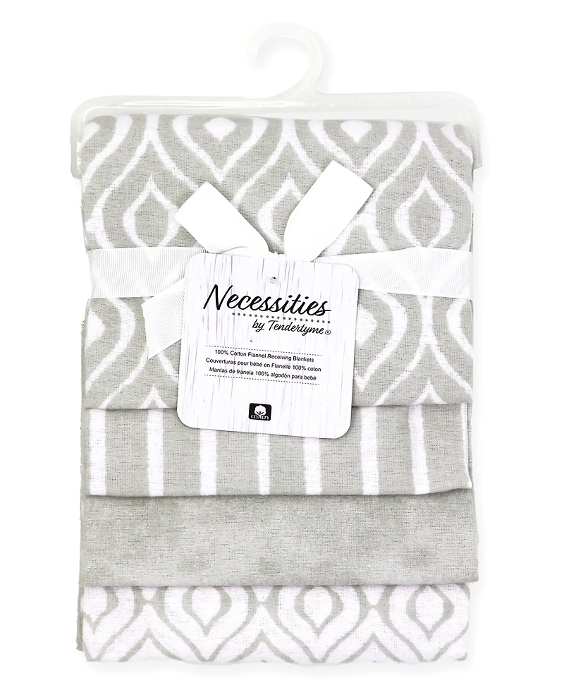 Tendertyme Baby Boys or Baby Girls Watercolor Receiving Blankets, Pack of 4