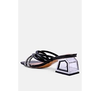 Parisian Cut Rhinestone Embellished Strap Sandals