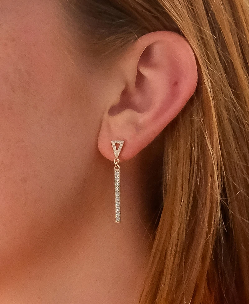 Sterling Forever Cubic Zirconia Kiki Drop Stud Earrings