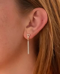 Sterling Forever Cubic Zirconia Kiki Drop Stud Earrings