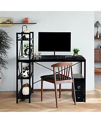 Slickblue 47.5 Inch Writing Study Computer Desk with 4-Tier Shelves