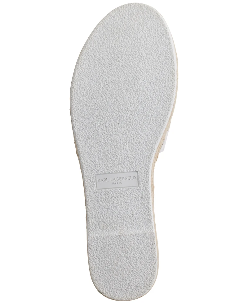 Karl Lagerfeld Paris Cherie Logo Slip-On Espadrille Platform Slide Sandals