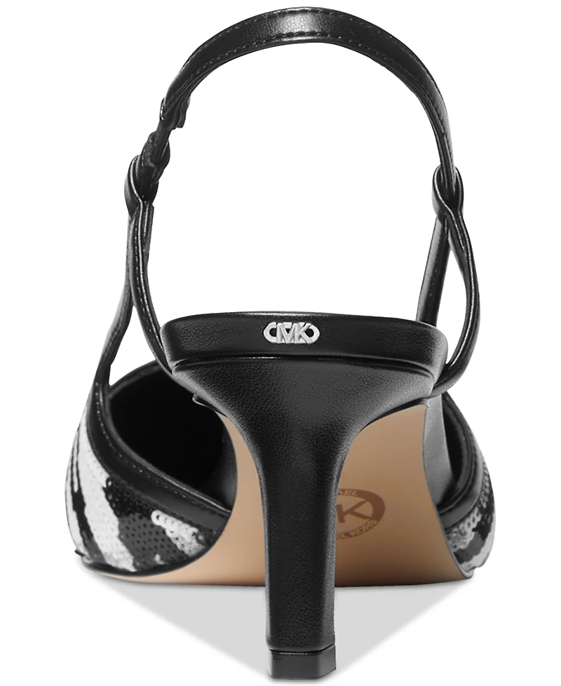 Michael Michael Kors Women's Alora Pointed Toe Mid Heel Slingback Pumps