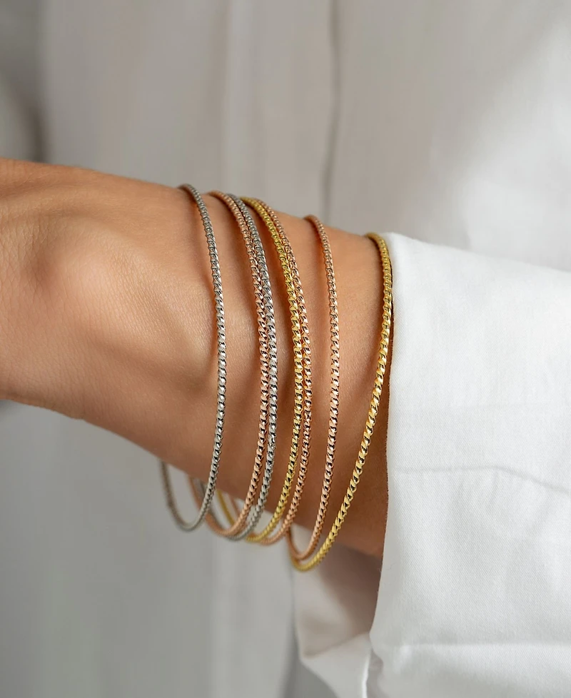 Adornia 14K Gold-Plated Tri-Color Skinny 7-Piece Bangle Set