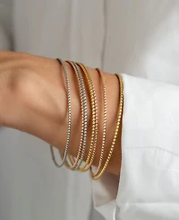 Adornia 14K Gold-Plated Tri-Color Skinny 7-Piece Bangle Set