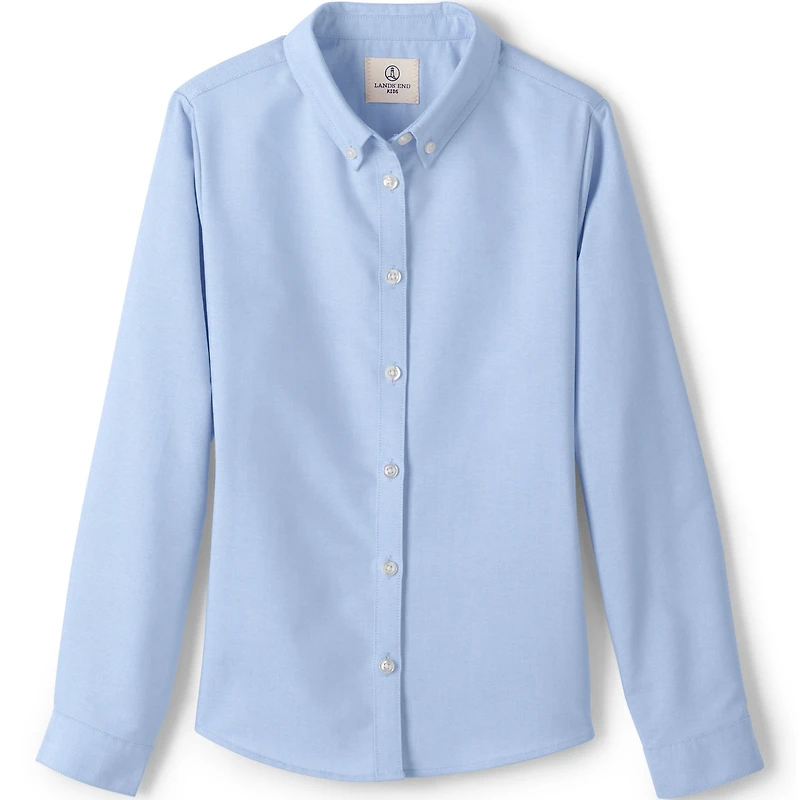 Lands' End Little Girls Long Sleeve Oxford Dress Shirt