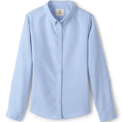 Lands' End Little Girls Long Sleeve Oxford Dress Shirt