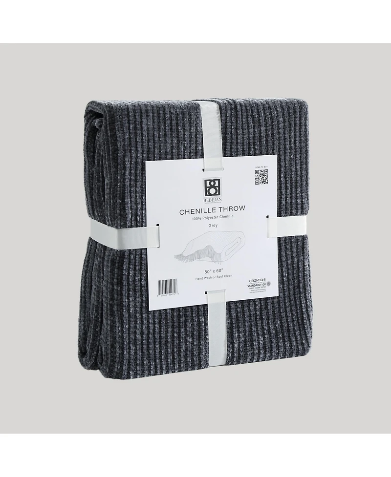 Bebejan Chenille Throw Blanket 50"W X 60"L