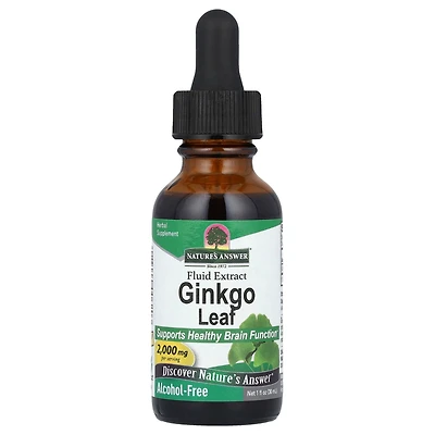 Nature's Answer Ginkgo Leaf Fluid Extract Alcohol-Free 2 000 mg - 1 fl oz (30 mL)