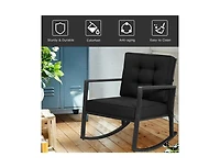 Slickblue Patio Rattan Rocker Outdoor Glider Rocking Chair Cushion Lawn