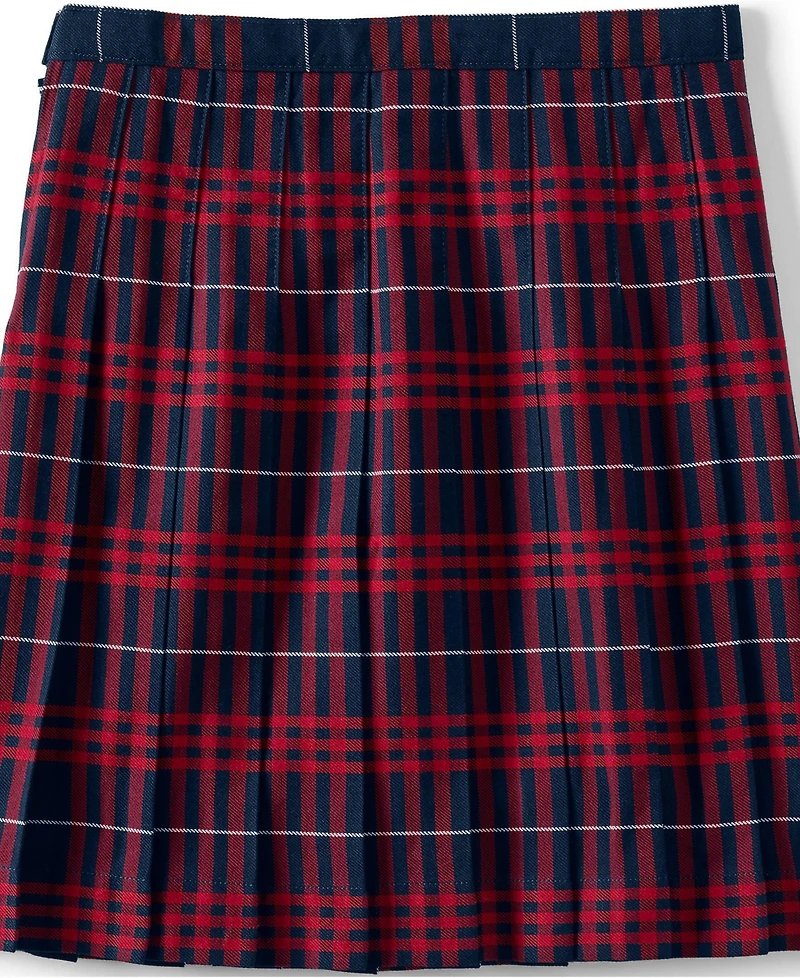Lands' End Little Girls School Uniform Plaid Pleated Skirt Below the Knee