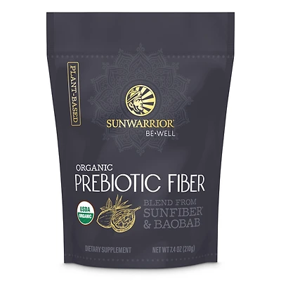 Be Well Organic Prebiotic Fiber Powder, Blend from Sunfiber & Baobab, Gut Health & Weight Management, Sunwarrior, 30 Servings