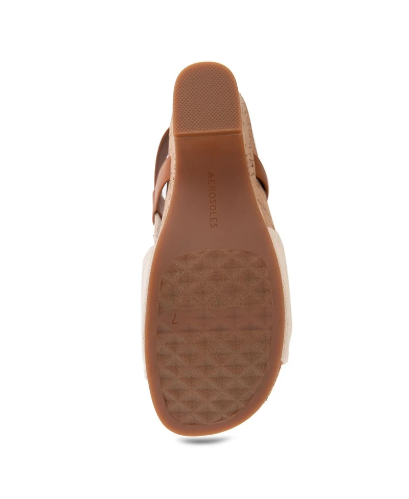 Aerosoles Women's Miki Open Toe Buckle Wedge Sandals