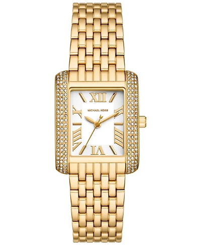 Michael Kors Women's Emery Three-Hand Gold-Tone Stainless Steel Watch 27mm x 33mm