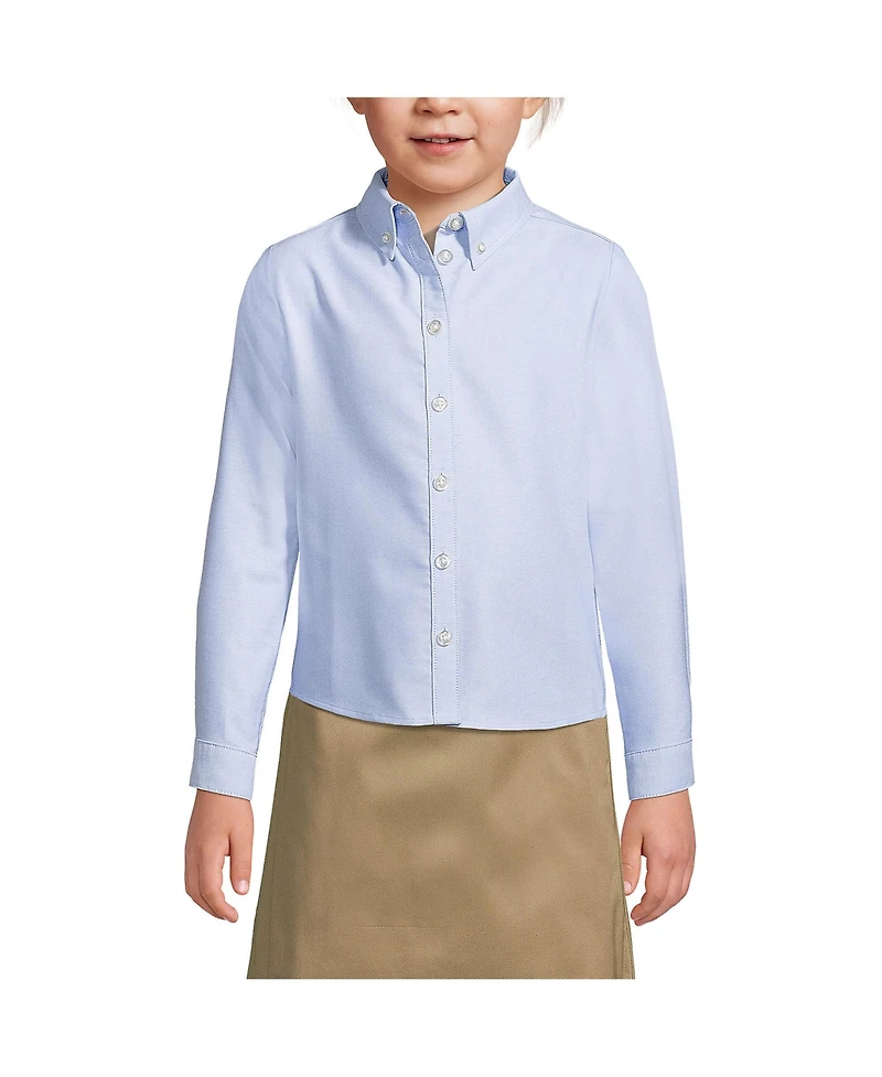 Lands' End Little Girls Long Sleeve Oxford Dress Shirt