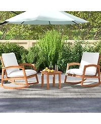 Slickblue Patio Hardwood Square Side Table with Slatted Tabletop