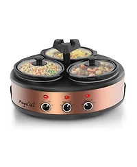 MegaChef Triple 1.5 Quart Slow Cooker and Buffet Server