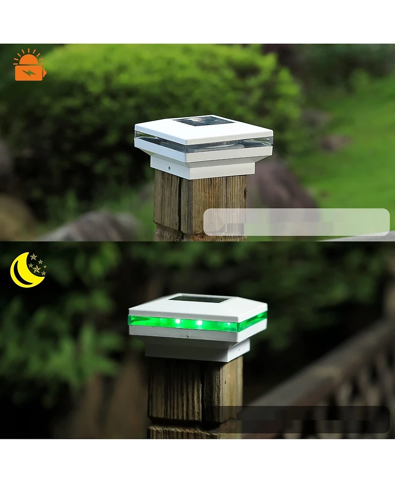 6-Pack Solar Post Cap Lights Outdoor Waterproof