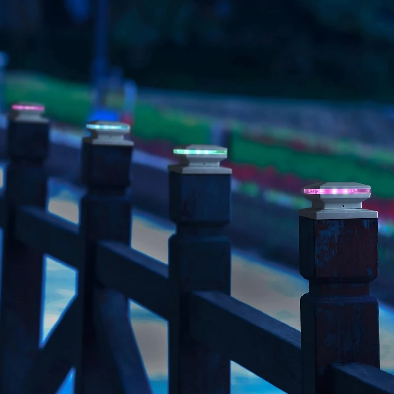 6-Pack Solar Post Cap Lights Outdoor Waterproof