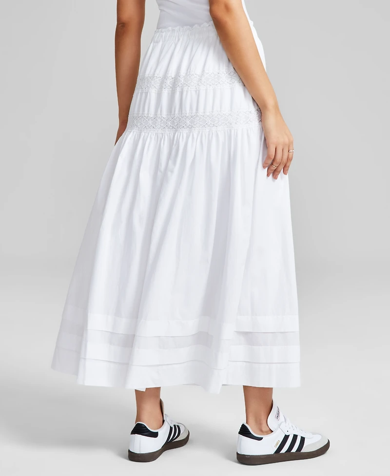 And Now This Women's Tie-Waist Lace-Inset Maxi Skirt, Exclusively at Macy's