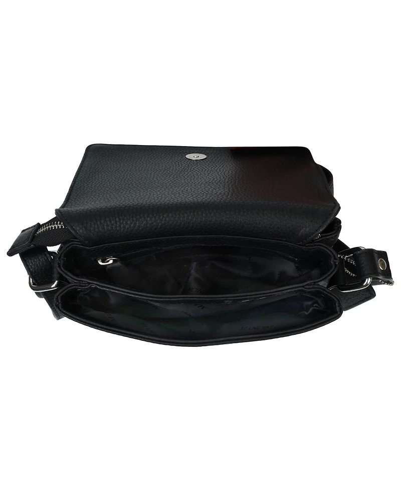 Mancini Pebble Leather Connie Crossbody Handbag