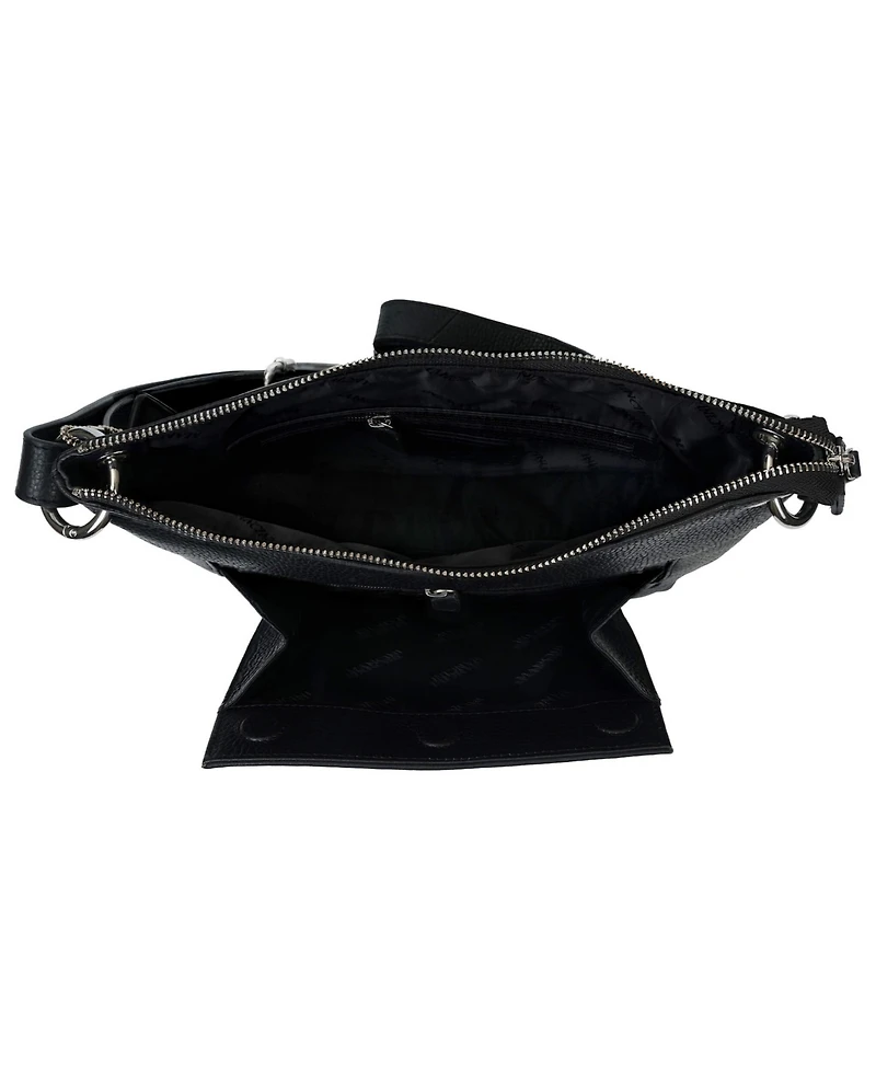 Mancini Pebble Trish Leather Crossbody Handbag with Organizer